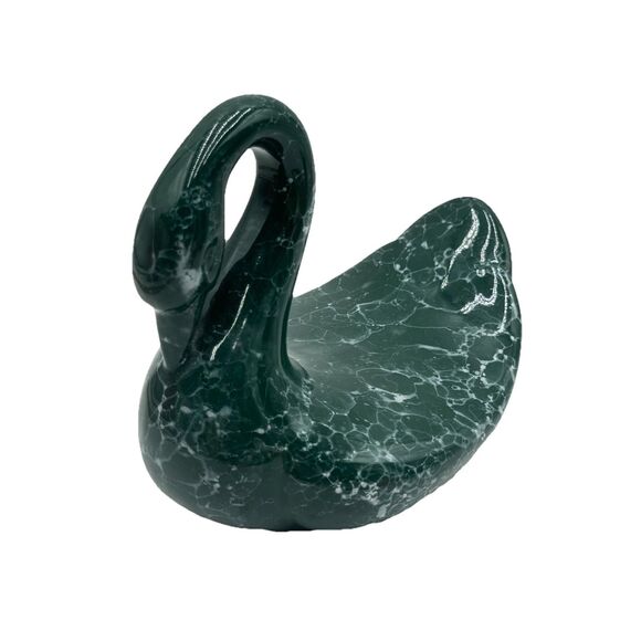 Vintage Swan Towel / Washcloth Holder Ceramic Hunter / Forest Green Evergreen - Picture 1 of 9